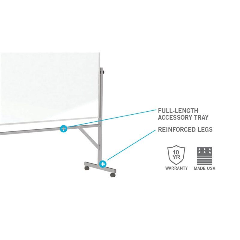 Ghent's Ceramic 3' H x 4' W Reversible Mag. Music Staff Whiteboard in White