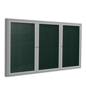 Ghent's Vinyl 48&quot x 72&quot 3 Door Enclosed Bulletin Board in Black