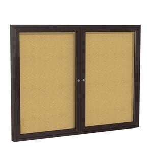 Ghent's Wood 48&quot x 60&quot 2 Door Enclosed Bulletin Board in Natural