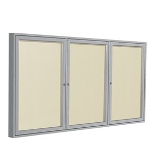 Ghent's Vinyl 48&quot x 96&quot 3 Door Enclosed Bulletin Board in Ivory