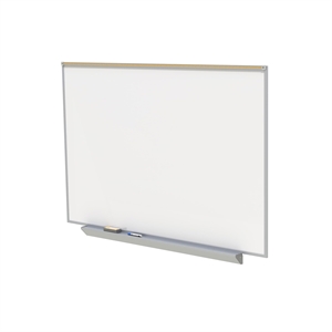 Ghent's Ceramic 4' x 12' Premium Mag. Whiteboad with 1&quot Maprail in White
