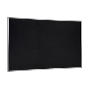 Ghent's 4' x 12' Rubber Bulletin Board with Aluminum Frame in Black