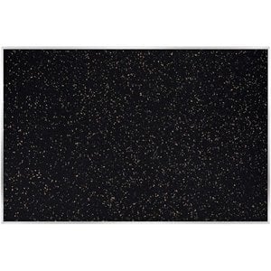 Ghent's 4' x 6' Rubber Bulletin Board with Aluminum Frame in Speckled Tan