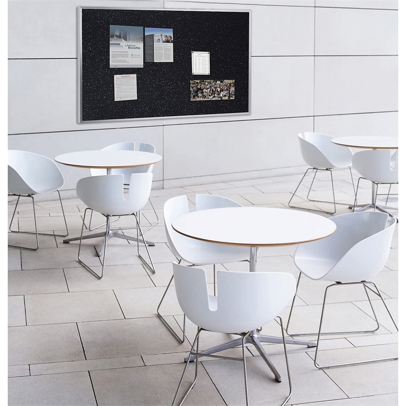 Ghent's 4' x 4' Rubber Bulletin Board with Aluminum Frame in Multi-Color