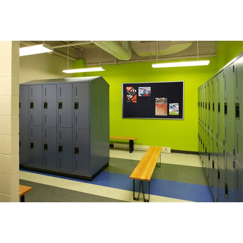 Ghent's 4' x 8' Rubber Bulletin Board with Aluminum Frame in Multi-Color