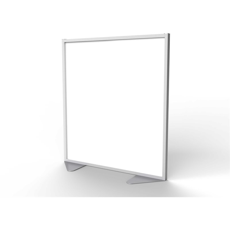 Ghent's Ceramic Floor Partition with Full Panel Infill in White