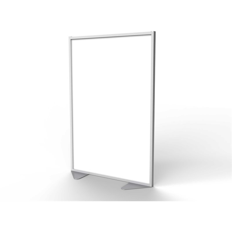 Ghent's Ceramic Floor Partition with Full Panel Infill in White
