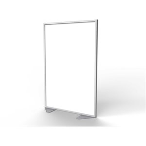 Ghent's Ceramic Floor Partition with Full Panel Infill in White