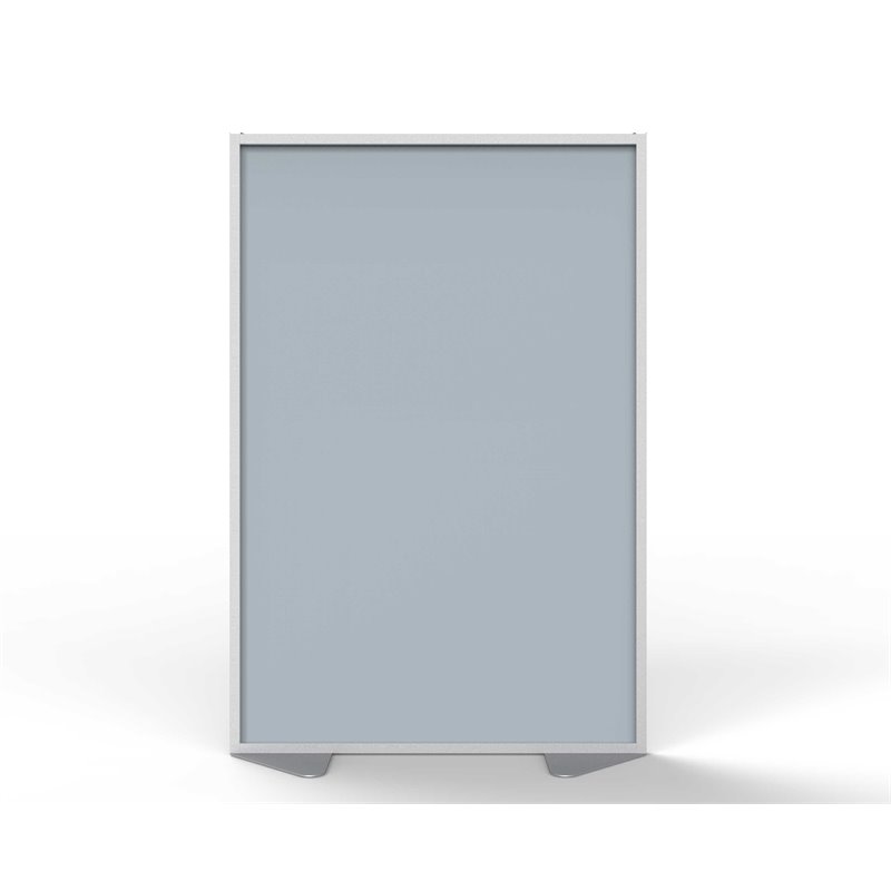 Ghent's Vinyl Floor Partition with Full Panel Infill in Silver