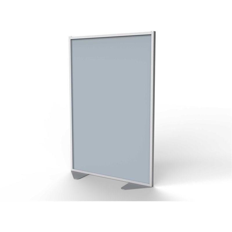 Ghent's Vinyl Floor Partition with Full Panel Infill in Silver