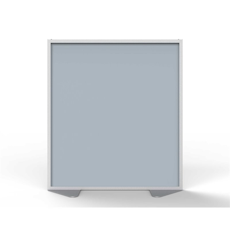 Ghent's Vinyl Floor Partition with Full Panel Infill in Silver
