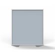 Ghent's Vinyl Floor Partition with Full Panel Infill in Silver