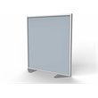 Ghent's Vinyl Floor Partition with Full Panel Infill in Silver