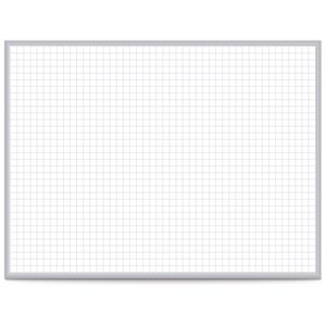 Ghent's Vinyl 2' x 3' Mag. Whiteboard with 1&quot x 1&quot Grid in Gray