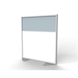 Ghent's Vinyl Floor Partition with 2 Split Panel Infill in Silver