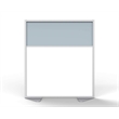 Ghent's Vinyl Floor Partition with 2 Split Panel Infill in Silver