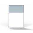 Ghent's Vinyl Floor Partition with 2 Split Panel Infill in Silver