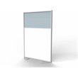 Ghent's Vinyl Floor Partition with 2 Split Panel Infill in Silver