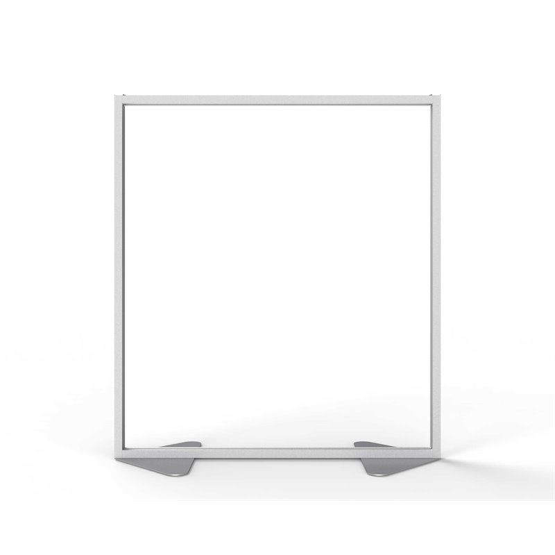 Ghent's Plastic Floor Partition with Full Panel Infill in Clear