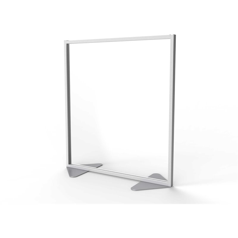 Ghent's Plastic Floor Partition with Full Panel Infill in Clear