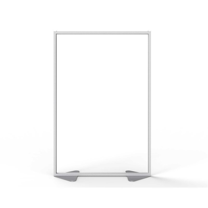 Ghent's Plastic Floor Partition with Full Panel Infill in Clear