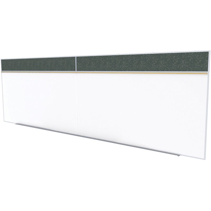 Ghent's Ceramic 5' x 16' Rubber Bulletin & Mag. Whiteboard A-Set in Speckled Tan