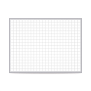 Ghent's Vinyl 4' x 8' Mag. Whiteboard with 1&quot x 1&quot Grid in Gray