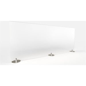 Ghent's Plastic 24&quot x 48&quot Freestanding Frosted Desktop Divider in Frosted White