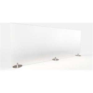 Ghent's Plastic 24&quot x 59&quot Freestanding Frosted Desktop Divider in Frosted White