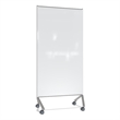 Ghent Pointe Non-Magnetic Mobile Glassboard White Silver Frame 77x36