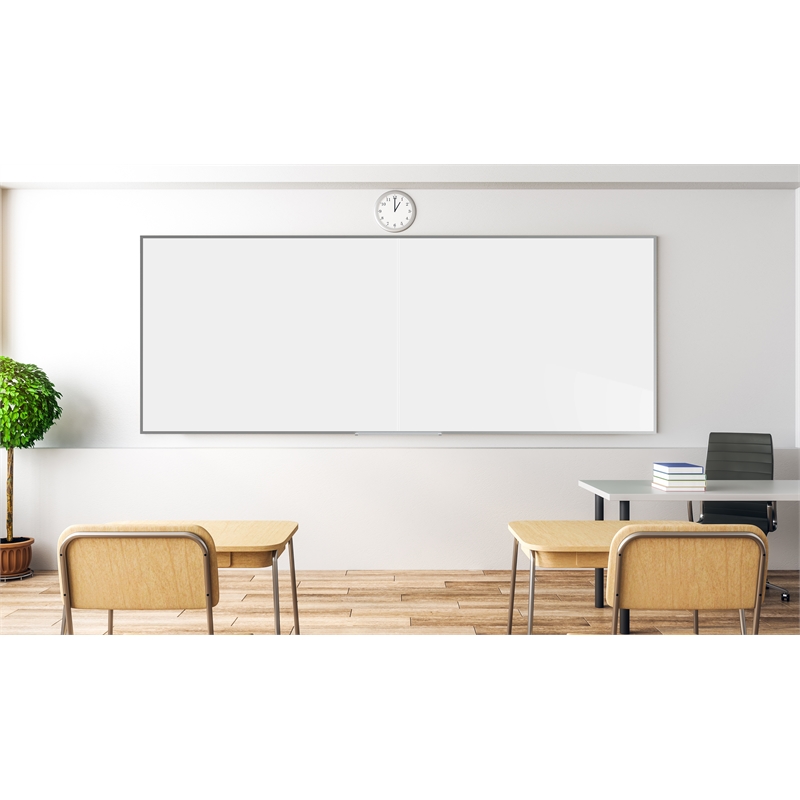 Ghent 2-Piece M1 Porcelain Mag Whiteboard - Aluminum Frame - 4ft H x 15ft (2 pc)