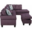 Lifestyle Furniture Catherine Right-Facing Sectional & Ottoman in Amaranth