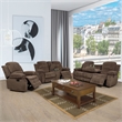 Lifestyle Furniture Rual 3-Pieces Grid Cloth Recliner Sofa Set in Taupe/Brown