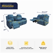 Lifestyle Furniture Nikki 2-Pieces Microfiber Recliner Sofa Set in Blue