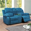 Lifestyle Furniture Nikki 2-Pieces Microfiber Recliner Sofa Set in Blue