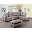 Lifestyle Furniture Biscuits Right-Facing Sectional & Ottoman in Silver/Gold