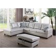 Lifestyle Furniture Lemonda Left-Facing Sectional & Ottoman in Silver Powder