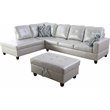 Lifestyle Furniture Lemonda Left-Facing Sectional & Ottoman in Silver Powder