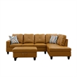 Lifestyle Furniture Biscuits Right-Facing Sectional & Ottoman in Ginger