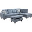 Lifestyle Furniture Biscuits Right-Facing Sectional & Ottoman in Flint