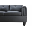Star Home Living 3PC Faux Leather Sectional w/ottoman (Black)
