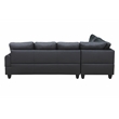Star Home Living 3PC Faux Leather Sectional w/ottoman (Black)