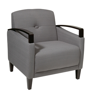 Main Street Woven Charcoal Chair and Espresso Finish Wood Arms