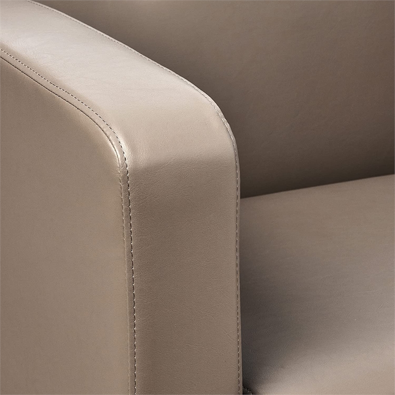 Wall Street Smoke Gray Faux Leather Arm Chair