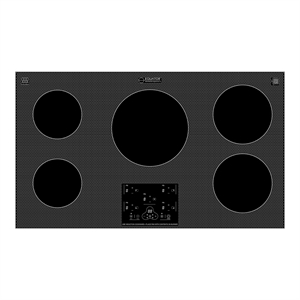 Equator 36&quot Black Built in Induction Cooktop 5 Burner with 9 Power Levels