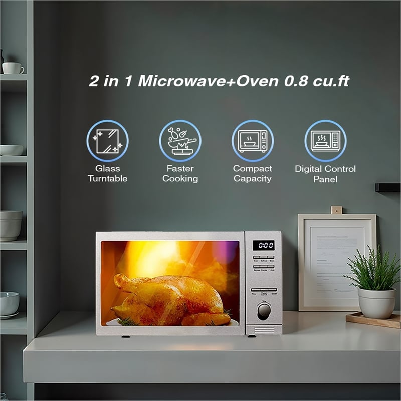 Equator Advanced Appliances Compact Stainless Steel Microwave Oven Combo