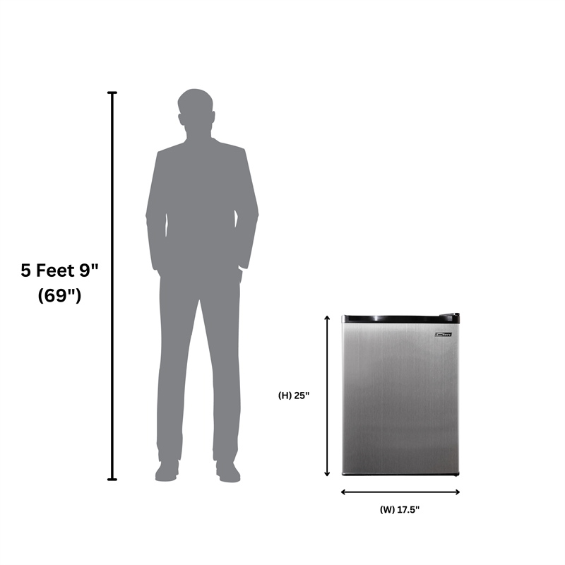 Conserv 2.6 cu.ft. Stainless Compact Refrigerator with Reversible Door