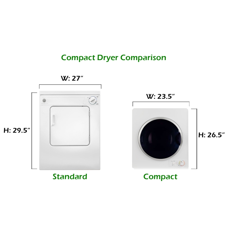 Equator 3.5 cu.ft. 110V Compact Auto/Time Vented Dryer in White