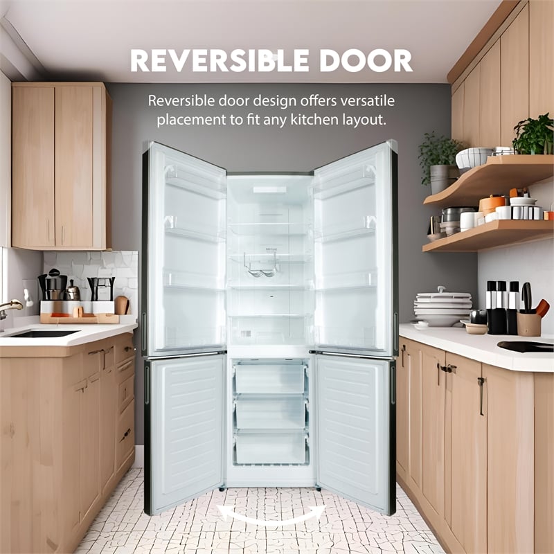 Conserv 11cf Bottom Freezer Refrigerator 24in w/ WINE RACK Stainless 110V