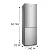Conserv 11.5cf Tall Frost Free Ref-Freezer 24in Wine Rack E-Star 43dB Stainless